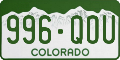 CO license plate 996QOU