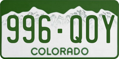 CO license plate 996QOY