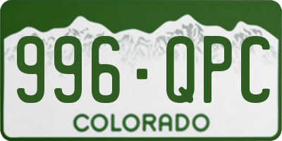 CO license plate 996QPC