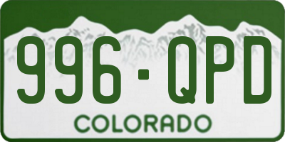 CO license plate 996QPD
