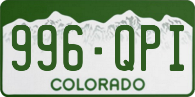 CO license plate 996QPI