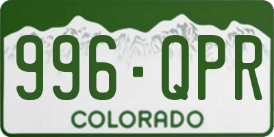 CO license plate 996QPR