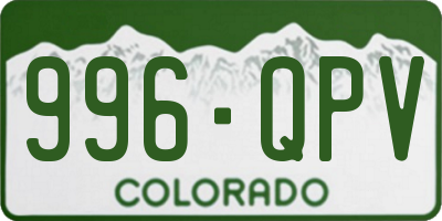 CO license plate 996QPV