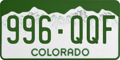 CO license plate 996QQF