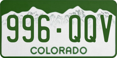 CO license plate 996QQV