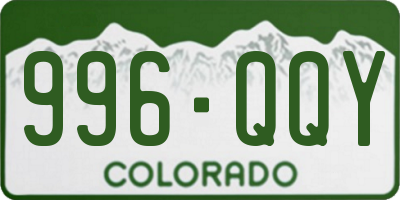 CO license plate 996QQY