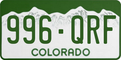 CO license plate 996QRF