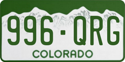 CO license plate 996QRG