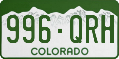 CO license plate 996QRH