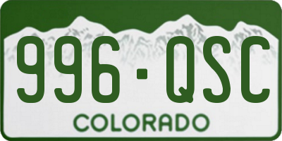 CO license plate 996QSC