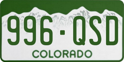 CO license plate 996QSD