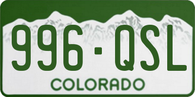 CO license plate 996QSL