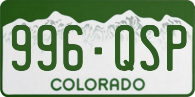CO license plate 996QSP