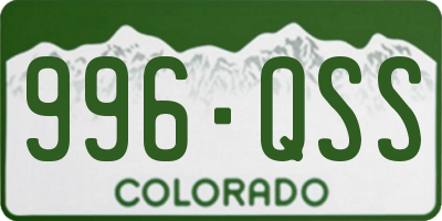 CO license plate 996QSS
