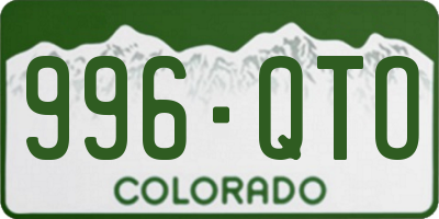 CO license plate 996QTO