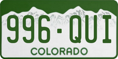 CO license plate 996QUI