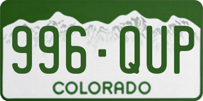 CO license plate 996QUP
