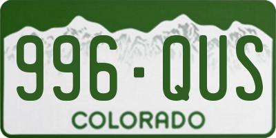 CO license plate 996QUS