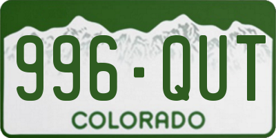 CO license plate 996QUT
