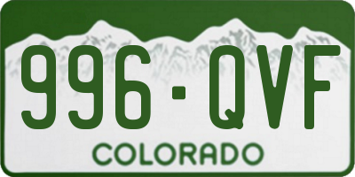 CO license plate 996QVF