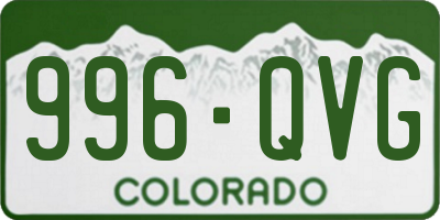 CO license plate 996QVG