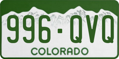 CO license plate 996QVQ