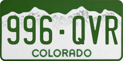 CO license plate 996QVR