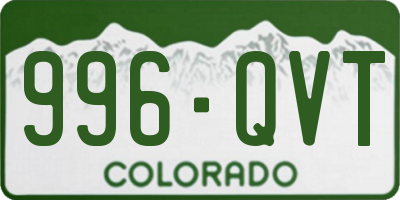 CO license plate 996QVT