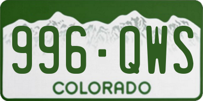 CO license plate 996QWS