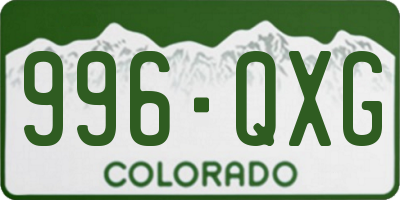 CO license plate 996QXG