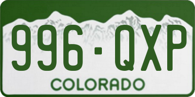 CO license plate 996QXP