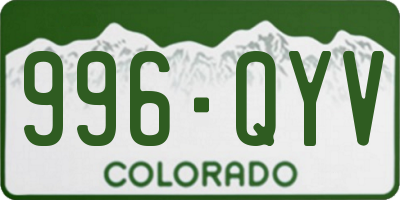 CO license plate 996QYV