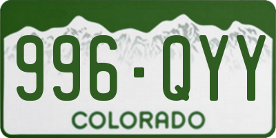 CO license plate 996QYY