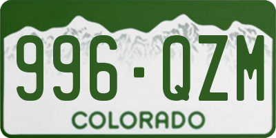 CO license plate 996QZM