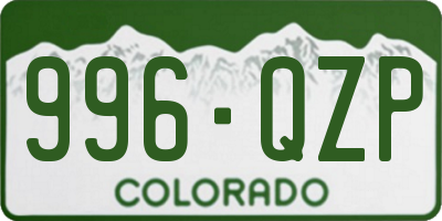 CO license plate 996QZP