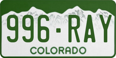 CO license plate 996RAY