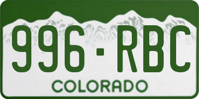 CO license plate 996RBC