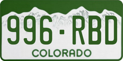 CO license plate 996RBD