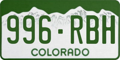 CO license plate 996RBH