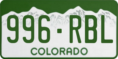 CO license plate 996RBL