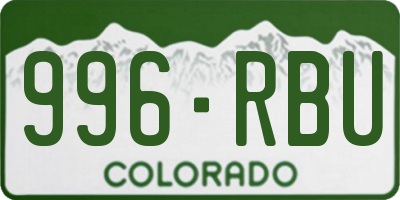 CO license plate 996RBU