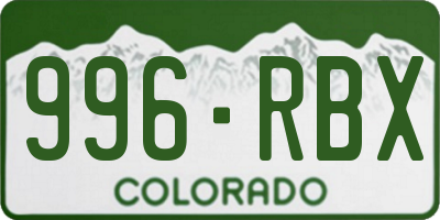CO license plate 996RBX