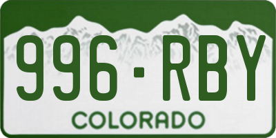 CO license plate 996RBY