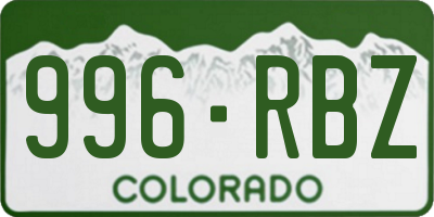 CO license plate 996RBZ