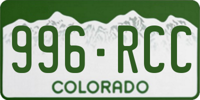 CO license plate 996RCC