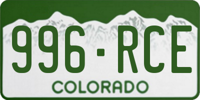 CO license plate 996RCE