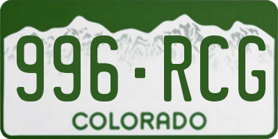 CO license plate 996RCG