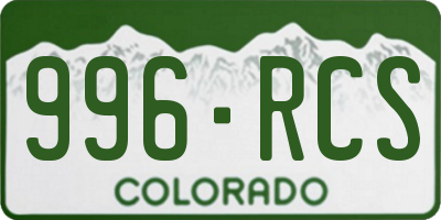 CO license plate 996RCS
