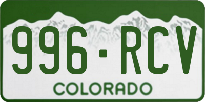 CO license plate 996RCV