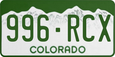 CO license plate 996RCX